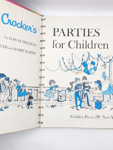 Betty Crocker Parties For Children 1964 Vintage Birthday Kid Party Planning Book