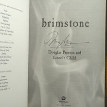 Load image into Gallery viewer, SIGNED Brimstone by Lincoln Child Douglas Preston 1st Edition Pendergast Series
