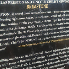 Load image into Gallery viewer, SIGNED Brimstone by Lincoln Child Douglas Preston 1st Edition Pendergast Series
