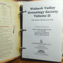 Load image into Gallery viewer, 1816 Indiana Favorite Recipes Cookbook Wabash Valley Genealogy Society Vol 2 II
