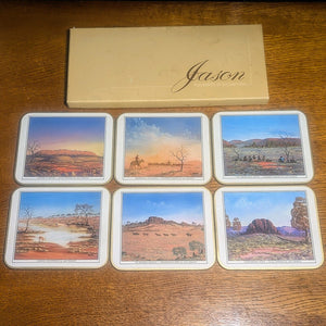 Vintage Jason Placement Coaster Australia Jack Absalom Art Set Of 6 Cork Back