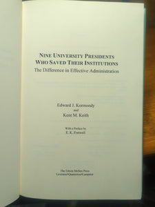 SIGNED 9 University Presidents Who Saved Their Institutions Dr Edward Kormondy