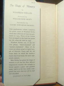 The Shape Of Memory Winifred Welles 1st First Edition Vintage Poetry Book 1944