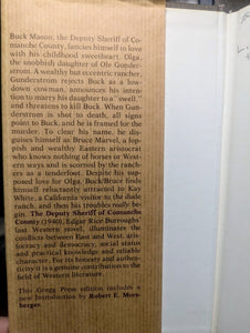 The Deputy Sheriff Of Comanche County Edgar Rice Burroughs Hardcover Gregg Press