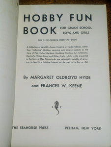 Vintage Science Project Hobby Fun Book Grade School Boy Girl Frances Keene 1952