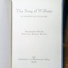 Load image into Gallery viewer, The Song Of William La Chanson Chancun de Guillaume Poem Book Edward Noble Stone
