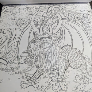 MAGICAL BEASTS Mythical Creatures Unicorn Fantasy Dragon COLORING Book For Adult