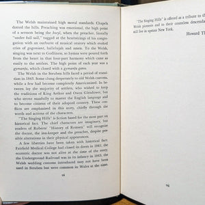 The Singing Hills Howard Thomas Signed 1st Edition Welsh Settlers New York Book