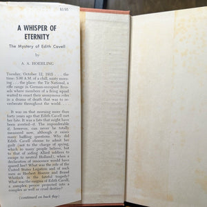 A Whisper Of Eternity A A Hoehling Nurse Edith Cavell Biography Death WWI Book