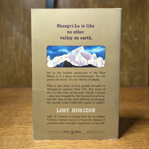 Lost Horizon James Hilton Pocket Books 1967 Vintage Paperback Novel Shangri La