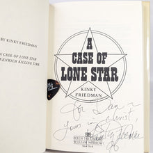 Load image into Gallery viewer, A Case of Lone Star Kinky Friedman SIGNED Book First 1st Edition Hardcover Novel
