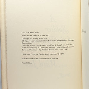 A Soldier of the Revolution by Ward Just Book First 1st Edition Novel Hardcover