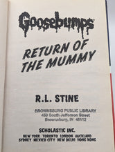 Load image into Gallery viewer, Goosebumps Return Of The Mummy Library Binding Bound Hardcover 1st Edition Stine
