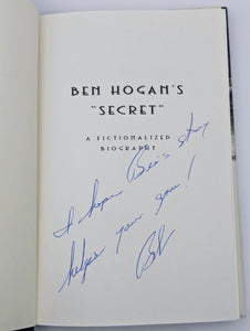 Ben Hogan's Secret Biography Novel by Bob Thomas SIGNED Hardcover Golf Fiction