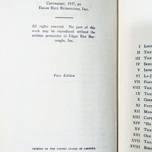 Back To The Stone Age Edgar Rice Burroughs 1937 First 1st Edition Hardcover Book