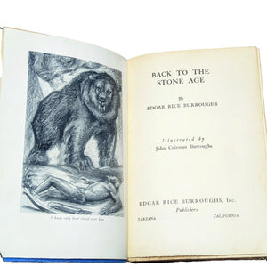 Back To The Stone Age Edgar Rice Burroughs 1937 First 1st Edition Hardcover Book