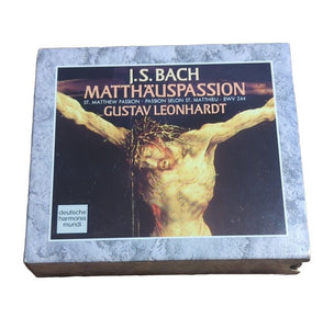 Rare J.S. Bach St. Matthew Passion 3 CD Box  Booklet Gustav Leonhardt Boys Choir