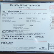 Load image into Gallery viewer, Rare J.S. Bach St. Matthew Passion 3 CD Box  Booklet Gustav Leonhardt Boys Choir
