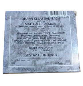 Rare J.S. Bach St. Matthew Passion 3 CD Box  Booklet Gustav Leonhardt Boys Choir