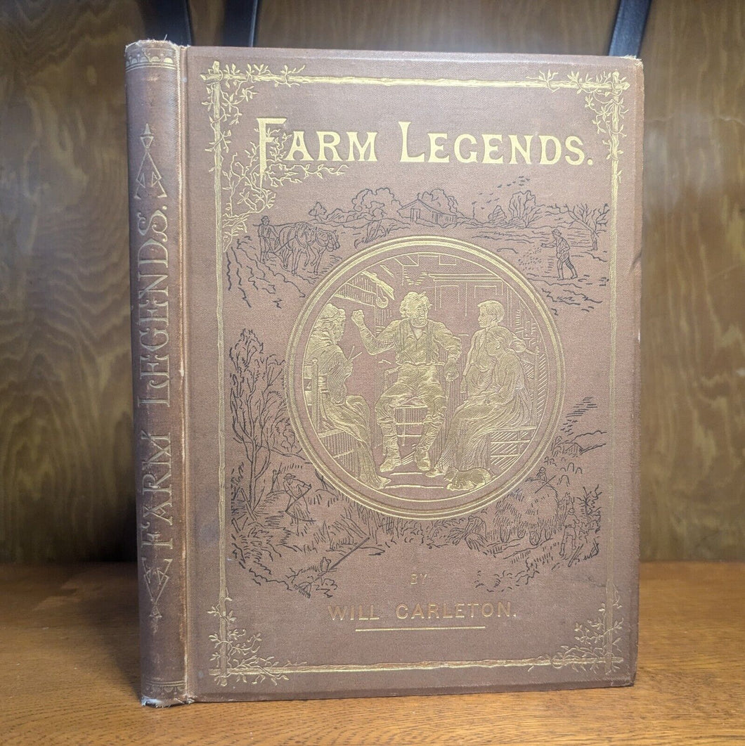 Farm Legends Will Carleton Old Antique Illustrated Victorian Poetry Book 1875