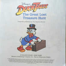 Load image into Gallery viewer, Vintage Disney Ducktales Duck Tales The Great Lost Treasure Hunt Golden Book
