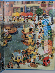 By The Busy Sea RARE Vintage Big Golden Press Childrens Look And See Book 1973