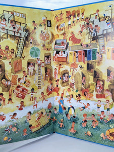 By The Busy Sea RARE Vintage Big Golden Press Childrens Look And See Book 1973