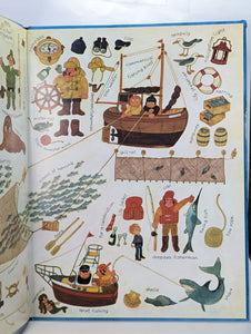 By The Busy Sea RARE Vintage Big Golden Press Childrens Look And See Book 1973
