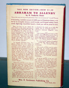 Abraham To Allenby by G Frederick Owen Book Hardcover Illustrated Vintage 1941