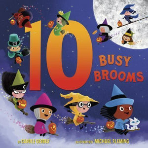 Ten 10 Busy Brooms by Carole Gerber Hardcover Kids Halloween Book
