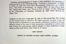 Load image into Gallery viewer, Passport to Life City by Sherwood Eliot Wirt 1st First Edition Hardcover Book DJ
