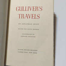Load image into Gallery viewer, Gulivers Travels By Jonathan Swift Vintage Childrens Book Junior Deluxe Editions
