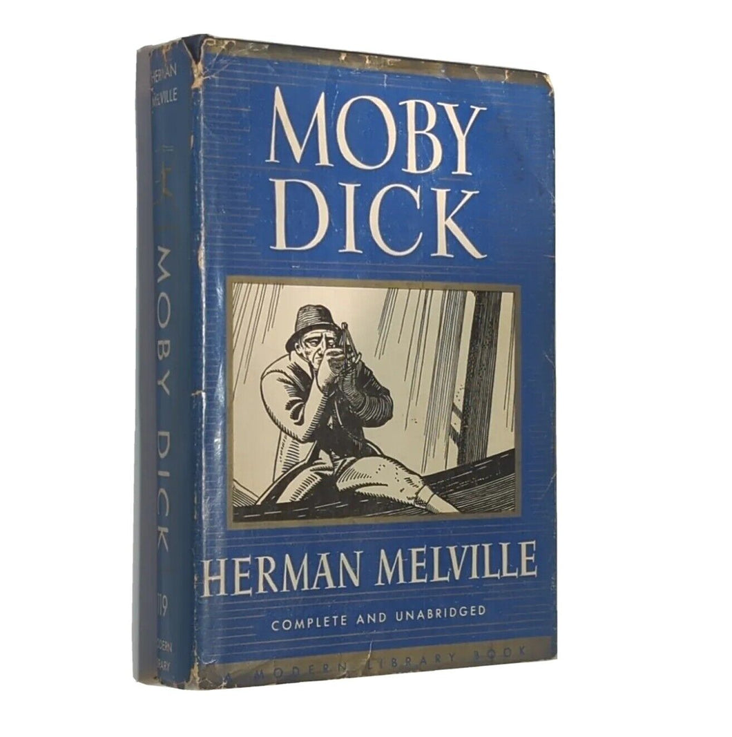 Moby Dick By Herman Melville Vintage Modern Library 119 1950 DJ Hardcover Book