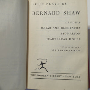 4 Four Plays By George Bernard Shaw Pygmalion Modern Library Vintage Hardcover