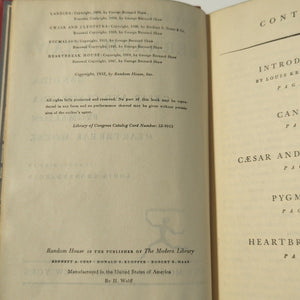 4 Four Plays By George Bernard Shaw Pygmalion Modern Library Vintage Hardcover