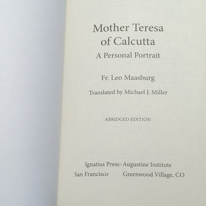 St. Saint Mother Teresa Of Calcutta Christian Catholic Biography By Leo Masberg