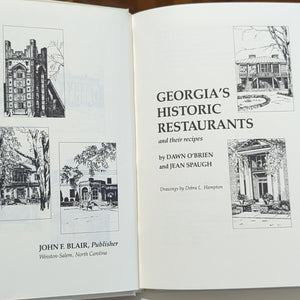 Georgia's Historic Local Restaurants Southern Cooking Recipes Vintage Cookbook