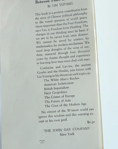 The Importance Of Living By Lin Yutang 1937 Vintage Hardcover John Day w DJ Book