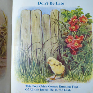 Baby Chickies 1940s Sam'l Gabriel Sons No 445 Vintage Chicken Kid Linenette Book