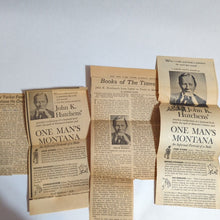 Load image into Gallery viewer, One Man&#39;s Montana State Old West Frontier History John Hutchens 1964 1st Edition
