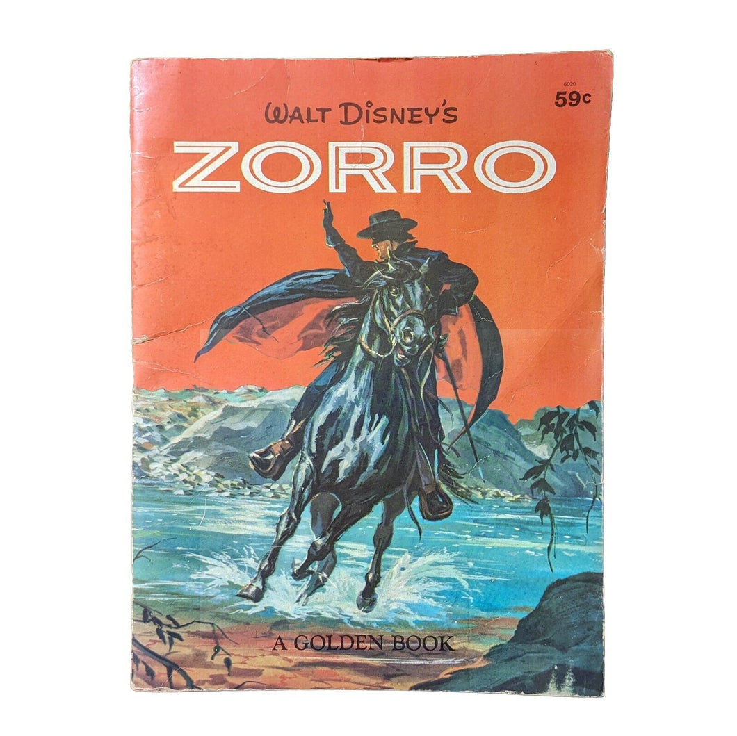 Walt Disney's Zorro Large Oversized Vintage Golden Book Golden Press 1958 Kids
