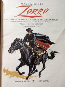 Walt Disney's Zorro Large Oversized Vintage Golden Book Golden Press 1958 Kids