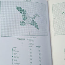 Load image into Gallery viewer, Vintage Cross Stitch Pattern Book The Sporting Life Outdoors Ducks Birds Fish
