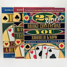 Load image into Gallery viewer, 25 Bridge Card Game Strategy Tips Guide 3 Book Lot By Barbara Seagram David Bird
