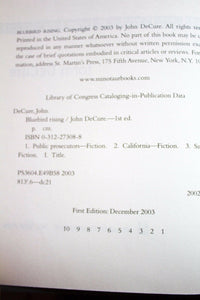 Bluebird Rising A Mystery by John DeCure SIGNED First Edition 1st Hardcover Book