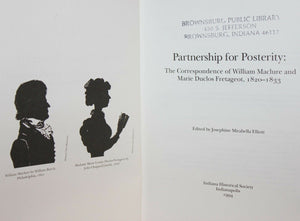 Partnership for Posterity William Maclure New Harmony Indiana History Book Rare