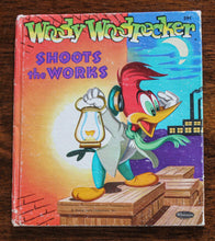 Load image into Gallery viewer, Woody Woodpecker Shoots the Works 1955 Whitman Tell-a-Tale Vintage Book Lantz
