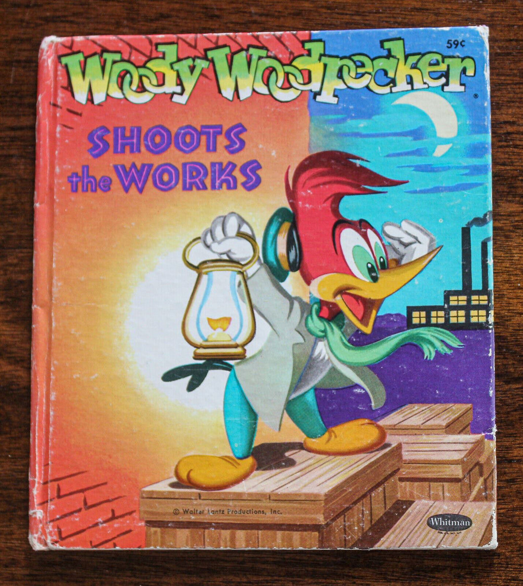 Woody Woodpecker Shoots the Works 1955 Whitman Tell-a-Tale Vintage Book Lantz
