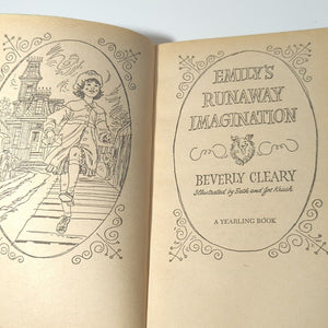 Emily's Runaway Imagination By Beverly Cleary Childrens Vintage Paperback 1980