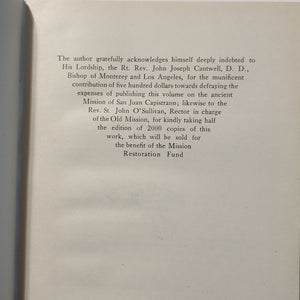 San Juan Capistrano Mission Church California History 1st Edition Fr. Engelhardt